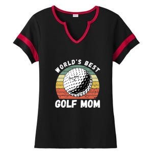 Women's World Best Mom Golf Gift For Mother's Day Ladies Halftime Notch Neck Tee