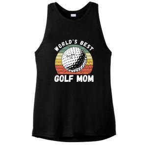 Women's World Best Mom Golf Gift For Mother's Day Ladies PosiCharge Tri-Blend Wicking Tank