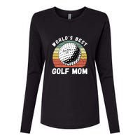 Women's World Best Mom Golf Gift For Mother's Day Womens Cotton Relaxed Long Sleeve T-Shirt