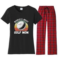 Women's World Best Mom Golf Gift For Mother's Day Women's Flannel Pajama Set