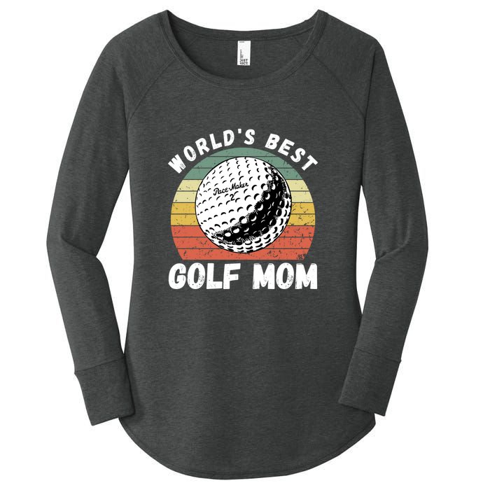 Women's World Best Mom Golf Gift For Mother's Day Women's Perfect Tri Tunic Long Sleeve Shirt