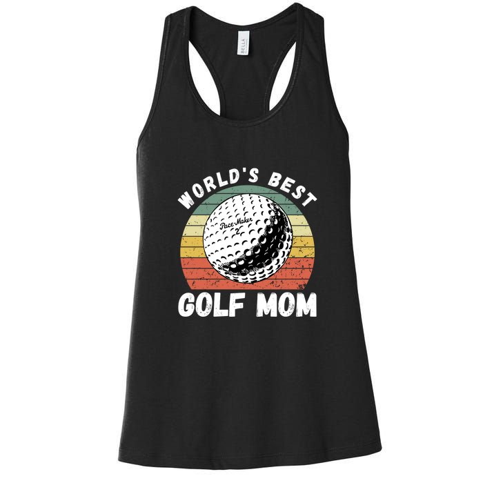 Women's World Best Mom Golf Gift For Mother's Day Women's Racerback Tank