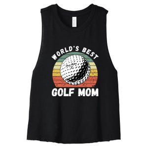 Women's World Best Mom Golf Gift For Mother's Day Women's Racerback Cropped Tank