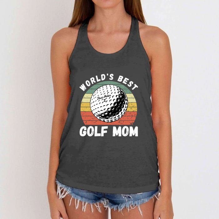 Women's World Best Mom Golf Gift For Mother's Day Women's Knotted Racerback Tank