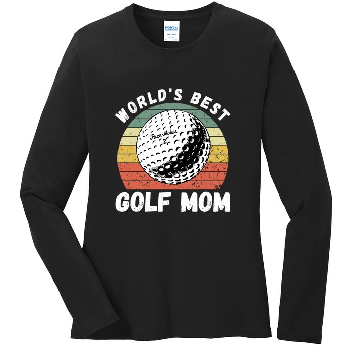 Women's World Best Mom Golf Gift For Mother's Day Ladies Long Sleeve Shirt