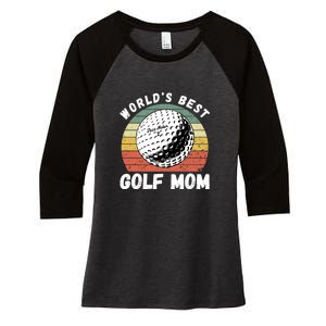 Women's World Best Mom Golf Gift For Mother's Day Women's Tri-Blend 3/4-Sleeve Raglan Shirt