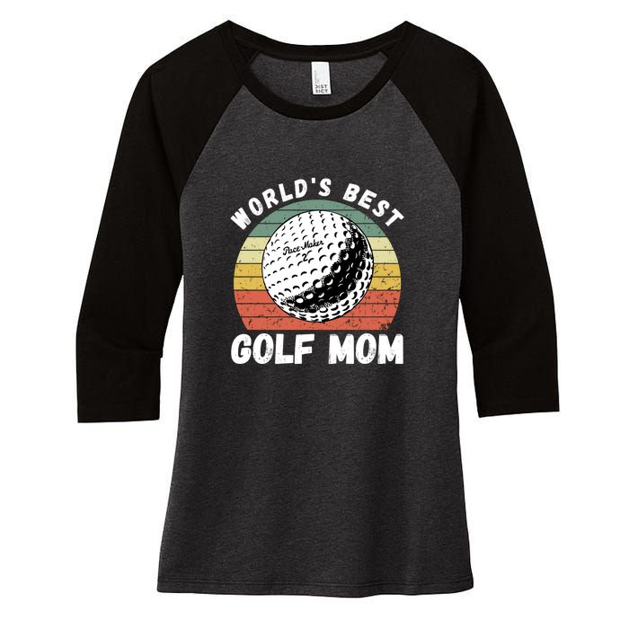 Women's World Best Mom Golf Gift For Mother's Day Women's Tri-Blend 3/4-Sleeve Raglan Shirt