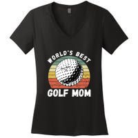 Women's World Best Mom Golf Gift For Mother's Day Women's V-Neck T-Shirt