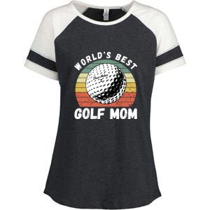 Women's World Best Mom Golf Gift For Mother's Day Enza Ladies Jersey Colorblock Tee