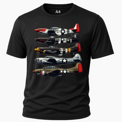 Ww2 Warplanes B 17 P51 Mustang F4u Corsair P40 Warhawk Performance Shirt