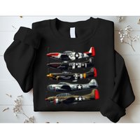 Ww2 Warplanes B 17 P51 Mustang F4u Corsair P40 Warhawk Sweatshirt