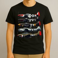 Ww2 Warplanes B 17 P51 Mustang F4u Corsair P40 Warhawk T-Shirt