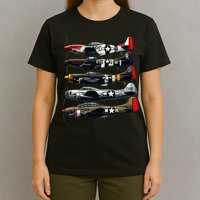 Ww2 Warplanes B 17 P51 Mustang F4u Corsair P40 Warhawk T-Shirt