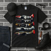 Ww2 Warplanes B 17 P51 Mustang F4u Corsair P40 Warhawk Tall T-Shirt