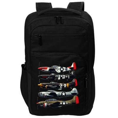 Ww2 Warplanes B 17 P51 Mustang F4u Corsair P40 Warhawk Impact Tech Backpack