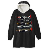 Ww2 Warplanes B 17 P51 Mustang F4u Corsair P40 Warhawk Hooded Wearable Blanket