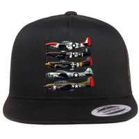 Ww2 Warplanes B 17 P51 Mustang F4u Corsair P40 Warhawk Flatbill Hat