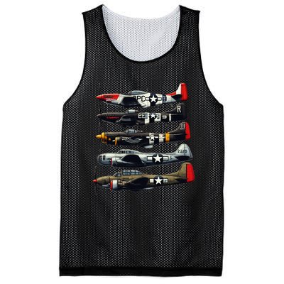 Ww2 Warplanes B 17 P51 Mustang F4u Corsair P40 Warhawk Mesh Reversible Basketball Jersey Tank