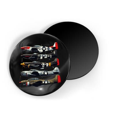 Ww2 Warplanes B 17 P51 Mustang F4u Corsair P40 Warhawk Magnet