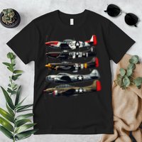 Ww2 Warplanes B 17 P51 Mustang F4u Corsair P40 Warhawk Premium T-Shirt