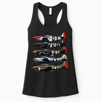 Ww2 Warplanes B 17 P51 Mustang F4u Corsair P40 Warhawk Womens Tank Top