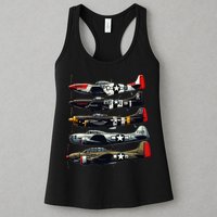 Ww2 Warplanes B 17 P51 Mustang F4u Corsair P40 Warhawk Womens Tank Top