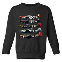 Ww2 Warplanes B 17 P51 Mustang F4u Corsair P40 Warhawk Toddler Sweatshirt