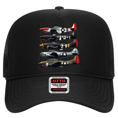 Ww2 Warplanes B 17 P51 Mustang F4u Corsair P40 Warhawk Trucker Hat