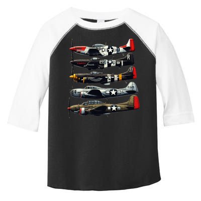 Ww2 Warplanes B 17 P51 Mustang F4u Corsair P40 Warhawk Toddler Fine Jersey T-Shirt
