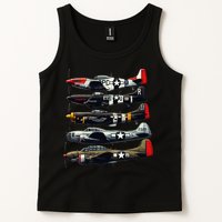 Ww2 Warplanes B 17 P51 Mustang F4u Corsair P40 Warhawk Tank Top