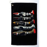 Ww2 Warplanes B 17 P51 Mustang F4u Corsair P40 Warhawk Golf Towel