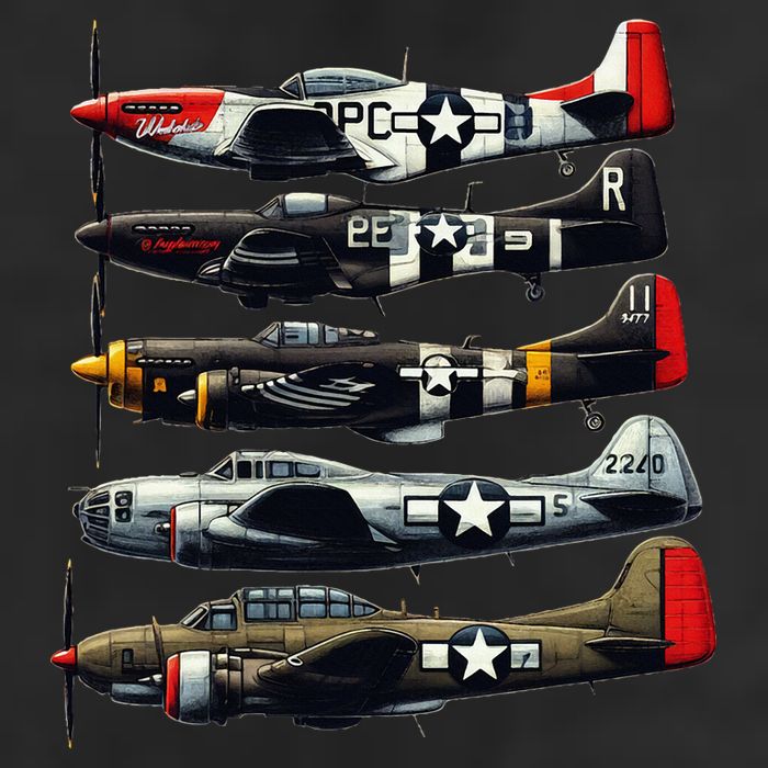Ww2 Warplanes B 17 P51 Mustang F4u Corsair P40 Warhawk Golf Towel