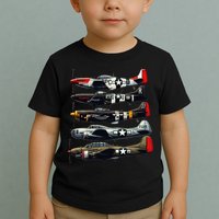Ww2 Warplanes B 17 P51 Mustang F4u Corsair P40 Warhawk Toddler T-Shirt