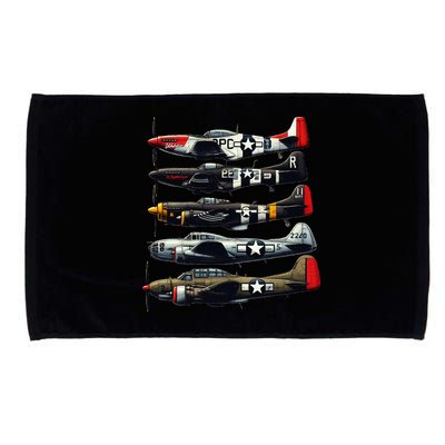 Ww2 Warplanes B 17 P51 Mustang F4u Corsair P40 Warhawk Microfiber Hand Towel