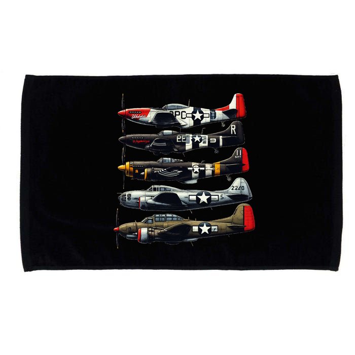 Ww2 Warplanes B 17 P51 Mustang F4u Corsair P40 Warhawk Microfiber Hand Towel