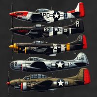Ww2 Warplanes B 17 P51 Mustang F4u Corsair P40 Warhawk Microfiber Hand Towel