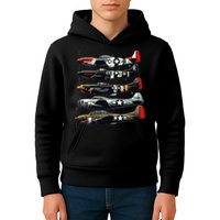 Ww2 Warplanes B 17 P51 Mustang F4u Corsair P40 Warhawk Kids Hoodie