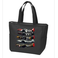 Ww2 Warplanes B 17 P51 Mustang F4u Corsair P40 Warhawk Zip Tote Bag