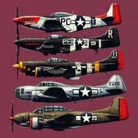 Ww2 Warplanes B 17 P51 Mustang F4u Corsair P40 Warhawk 16oz Travel Tumbler