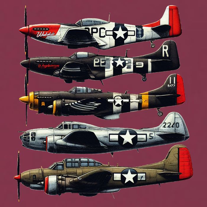 Ww2 Warplanes B 17 P51 Mustang F4u Corsair P40 Warhawk 16oz Travel Tumbler