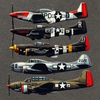 Ww2 Warplanes B 17 P51 Mustang F4u Corsair P40 Warhawk Cotton Canvas Backpack
