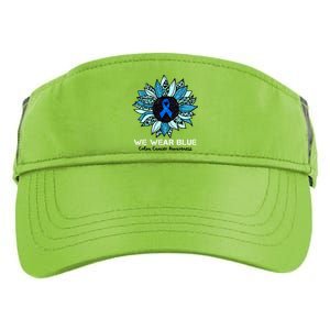 We Wear Blue Colon Cancer Awareness Month Ribbon Sunflower Adult Drive Performance Visor