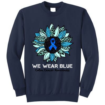 We Wear Blue Colon Cancer Awareness Month Ribbon Sunflower Sweatshirt