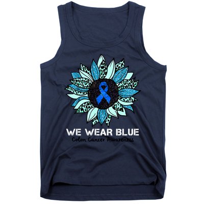 We Wear Blue Colon Cancer Awareness Month Ribbon Sunflower Tank Top