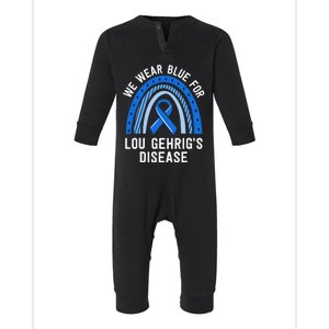 We Wear Blue Lou Gehrig's Disease Awareness ALS Family Infant Fleece One Piece