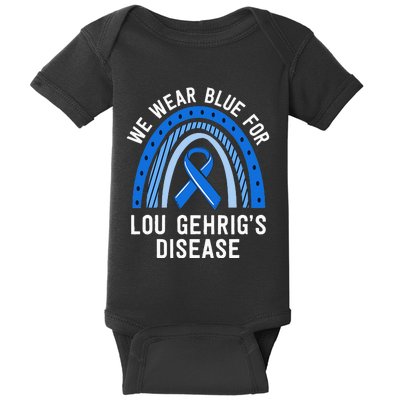 We Wear Blue Lou Gehrig's Disease Awareness ALS Family Baby Bodysuit