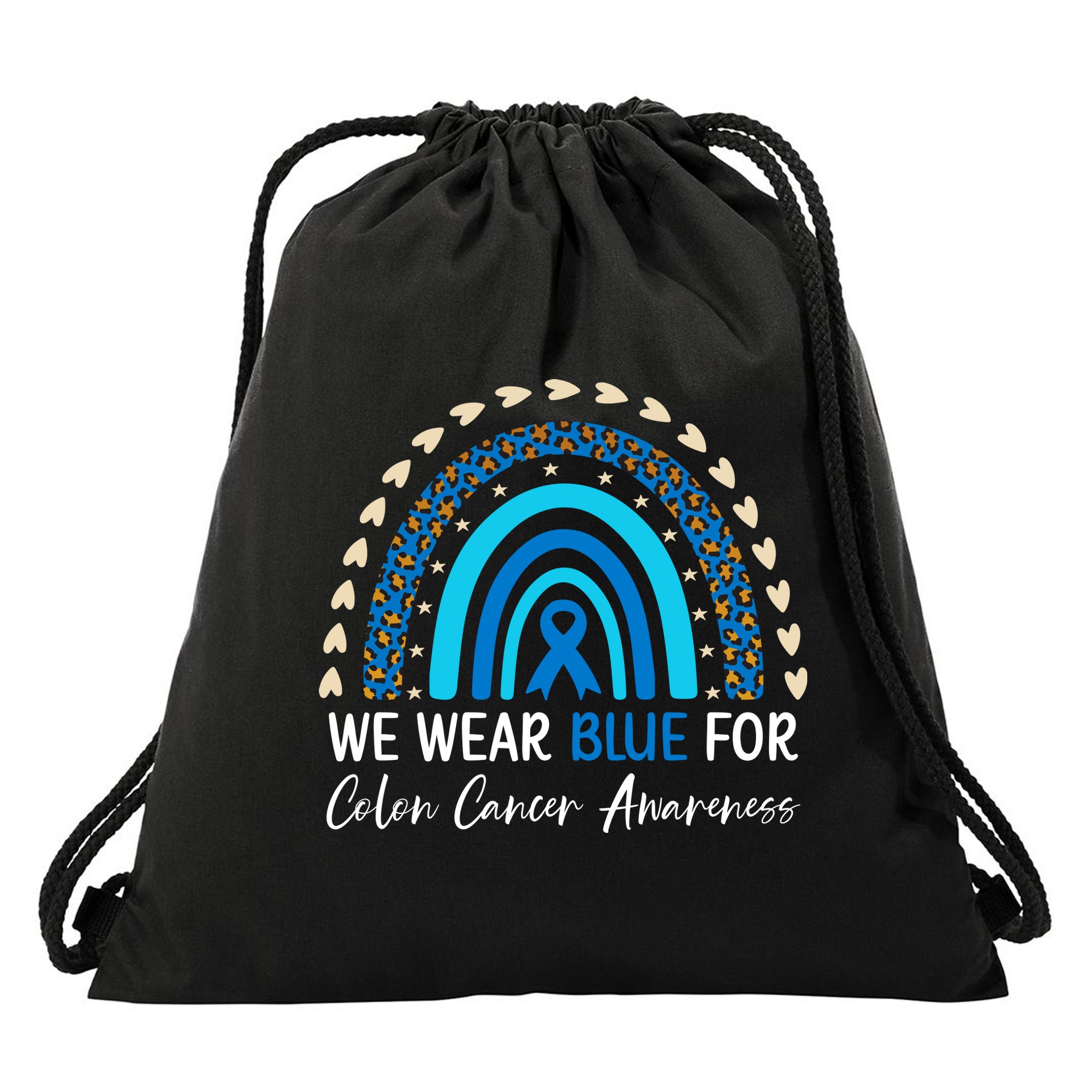We Wear Blue For Colon Cancer Awareness Drawstring Bag