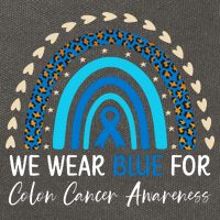 We Wear Blue For Colon Cancer Awareness Cotton Canvas Backpack