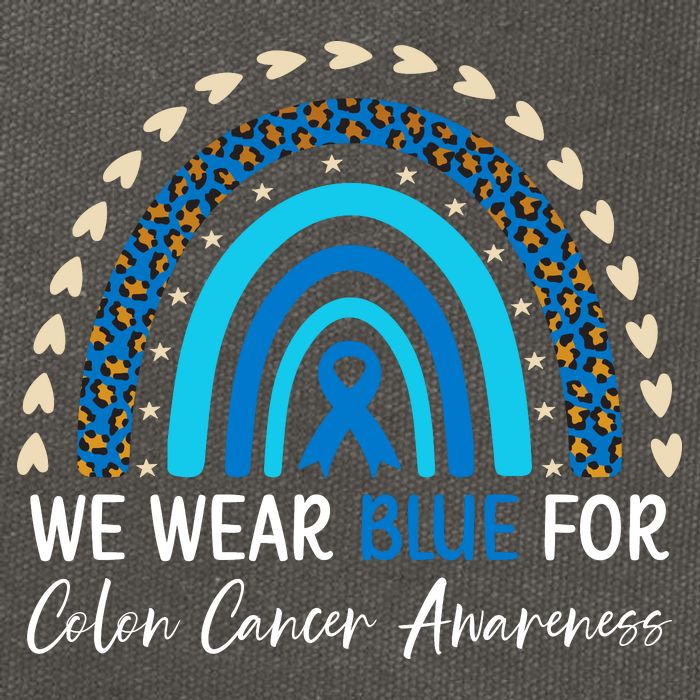 We Wear Blue For Colon Cancer Awareness Cotton Canvas Backpack