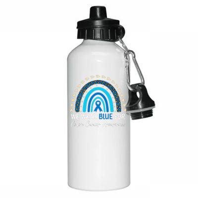 We Wear Blue For Colon Cancer Awareness Aluminum Water Bottle